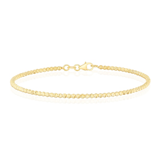 9ct Yellow Gold Mini Diamond Cut Bead Flexi Bracelet