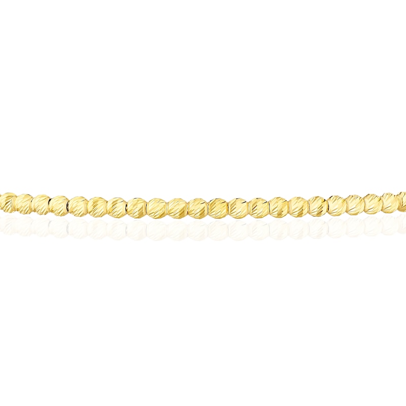 Main Image 2 of 9ct Yellow Gold Mini Diamond Cut Bead Flexi Bracelet