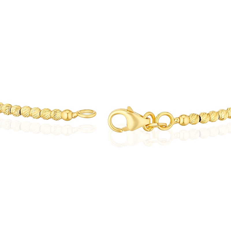 Main Image 3 of 9ct Yellow Gold Mini Diamond Cut Bead Flexi Bracelet