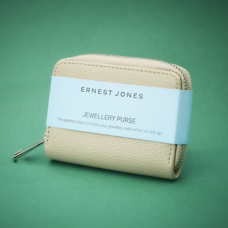 Main Image 1 of Ernest Jones Cream PU Leather Jewellery Purse
