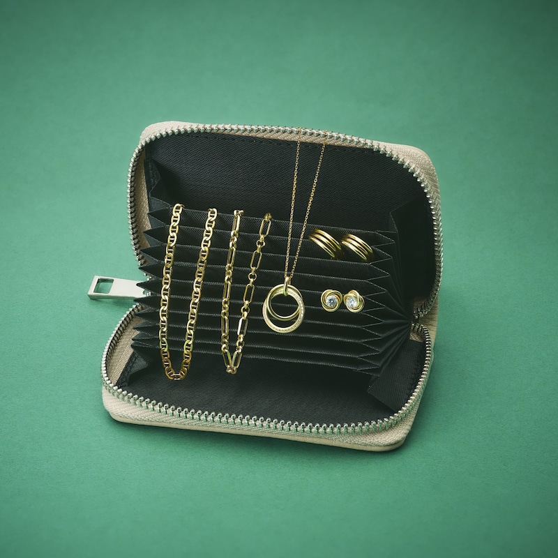 Main Image 3 of Ernest Jones Cream PU Leather Jewellery Purse