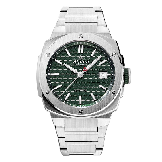 Men's Alpina Alpiner Green Dial & Stainless Steel Watch