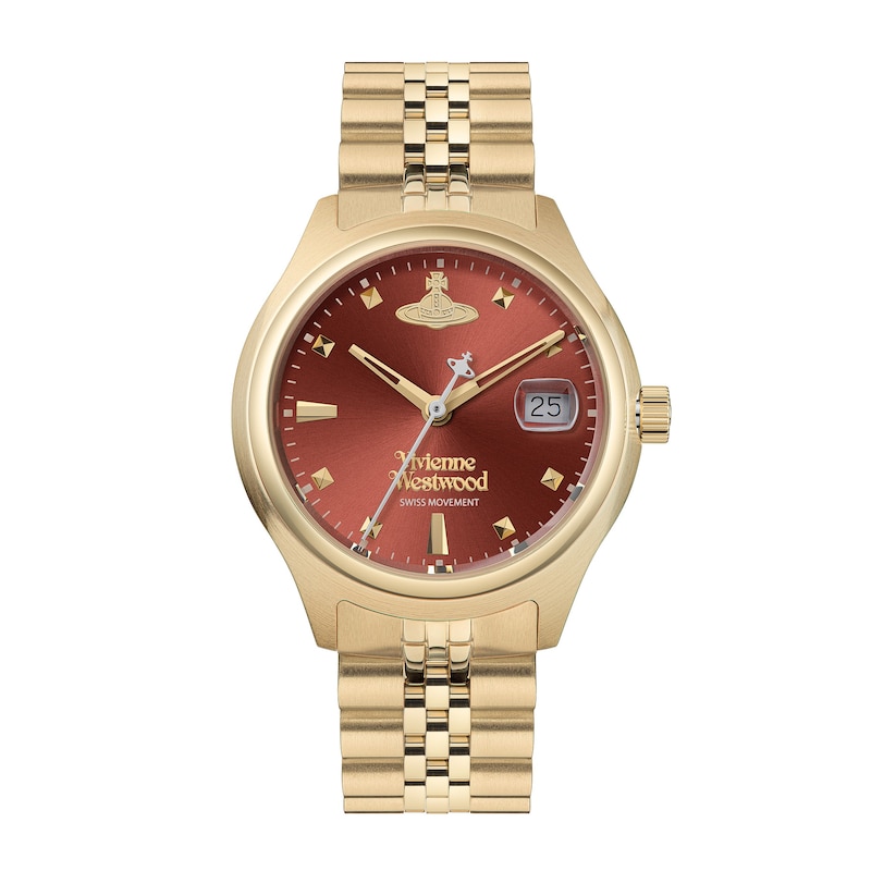 Main Image 1 of Vivienne Westwood Little Camberwell Red Dial Gold Tone Stainless Steel Bracelet