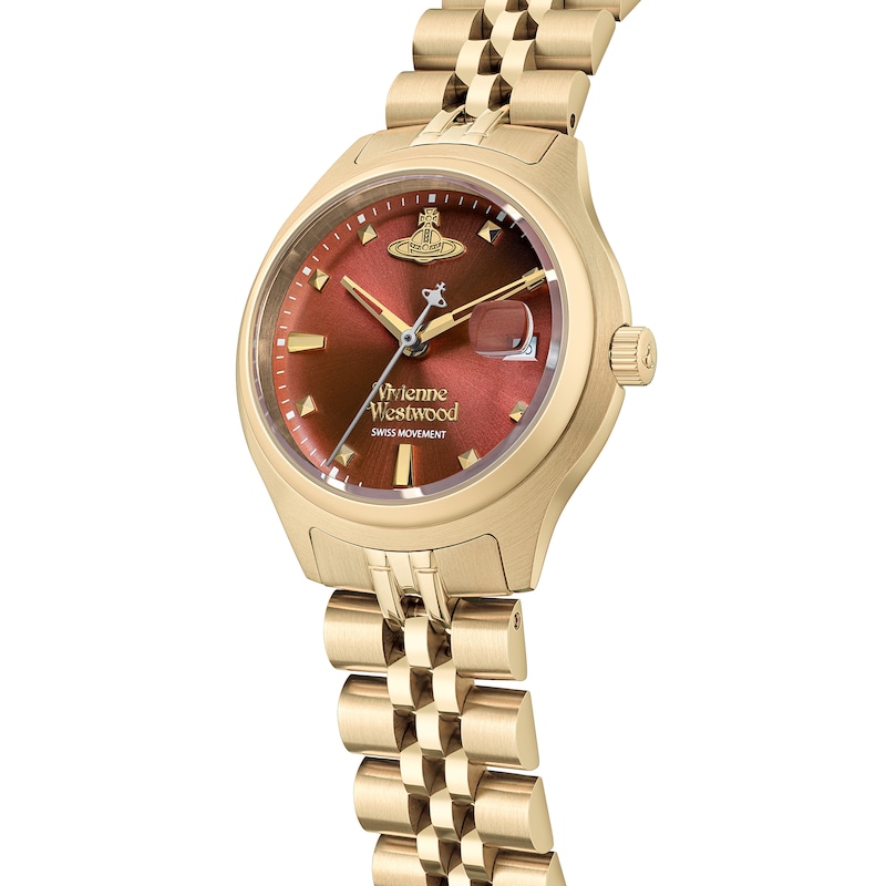 Main Image 5 of Vivienne Westwood Little Camberwell Red Dial Gold Tone Stainless Steel Bracelet