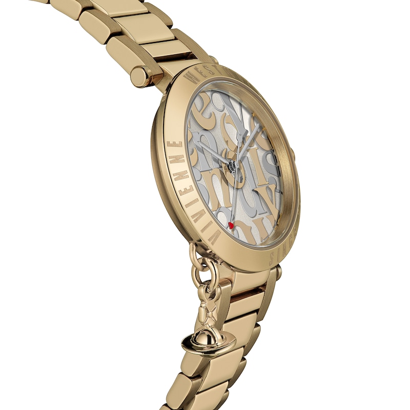 Main Image 2 of Vivienne Westwood Orb Logomania Champagne Dial Gold Tone Stainless Steel Bracelet