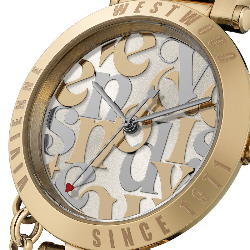 Main Image 3 of Vivienne Westwood Orb Logomania Champagne Dial Gold Tone Stainless Steel Bracelet
