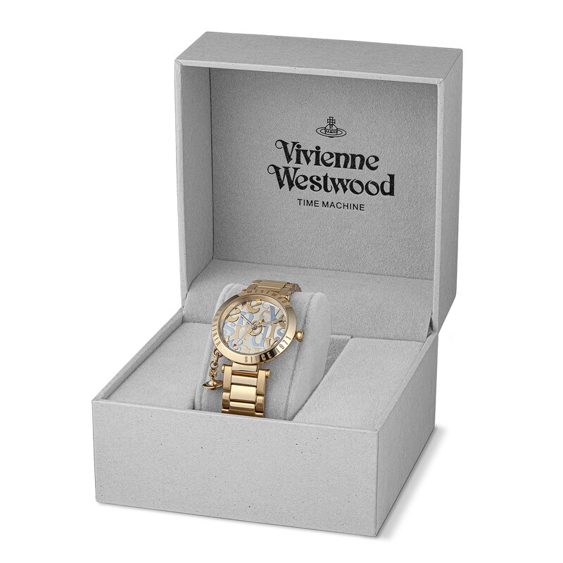 Main Image 6 of Vivienne Westwood Orb Logomania Champagne Dial Gold Tone Stainless Steel Bracelet