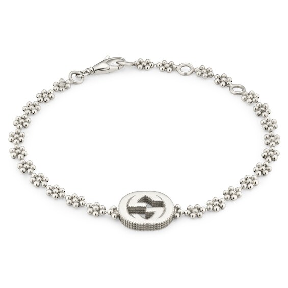 Gucci Interlocking Sterling Silver 7 Bracelet