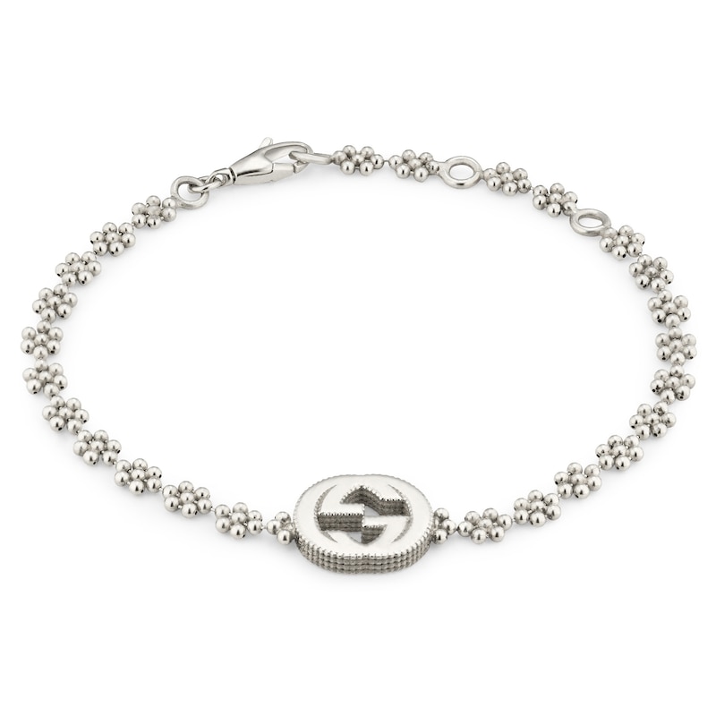 Gucci Interlocking Sterling Silver 7 Inch Bracelet
