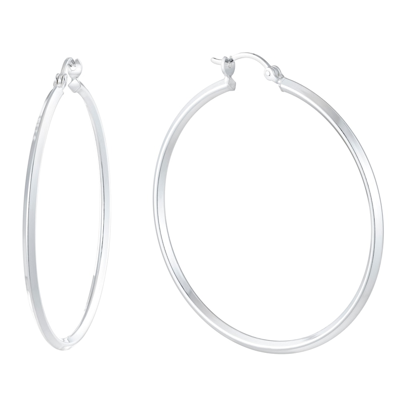 Sterling Silver 45mm Hoop Earrings