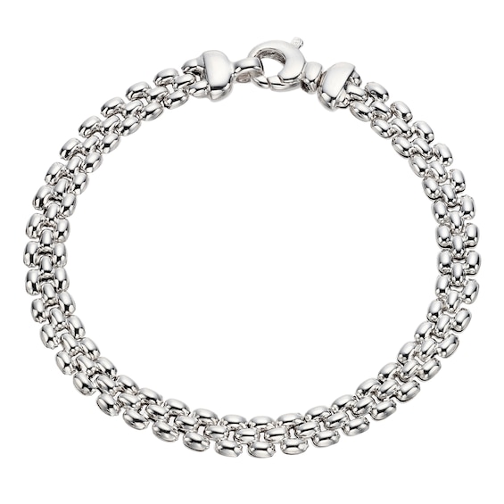 Silver 7.5 Inch Panther Link Bracelet