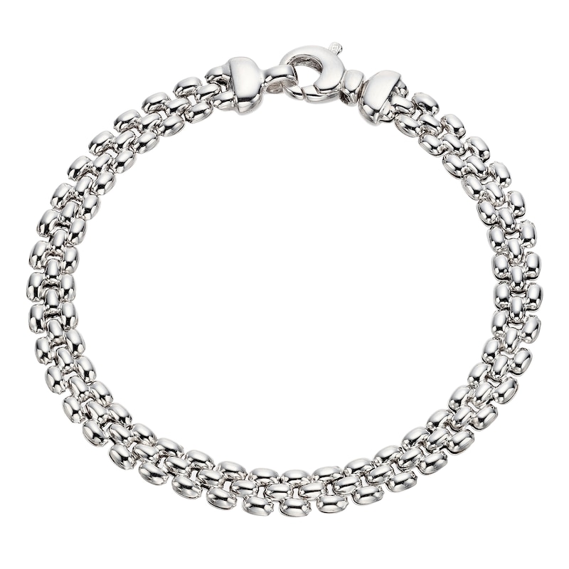 Main Image 1 of Sterling Silver 7.5" Panther Link Bracelet
