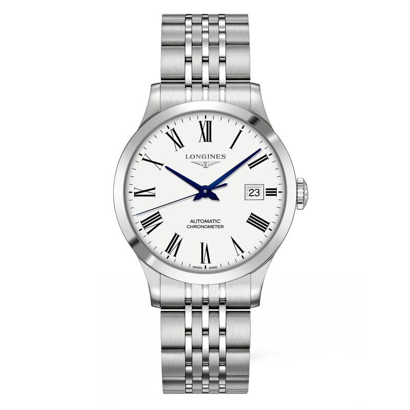 Longines Record Men's White Dial Bracelet Watch