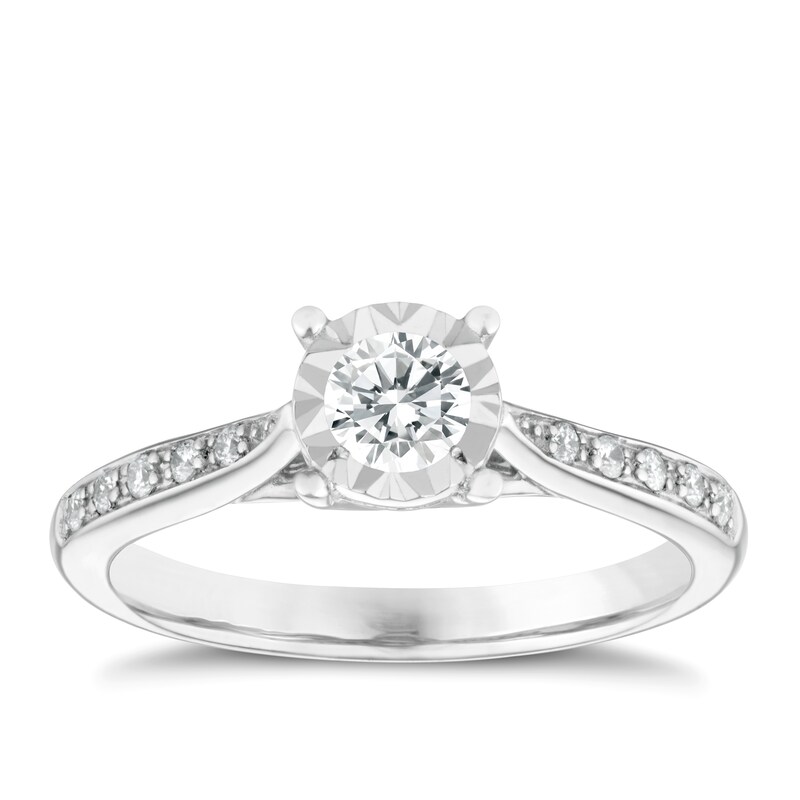 9ct White Gold 0.25ct Total Diamond Ring