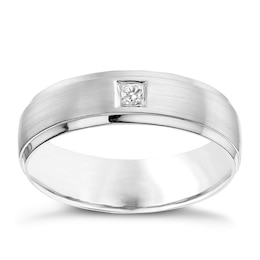 Silver & Diamond 6mm Ring