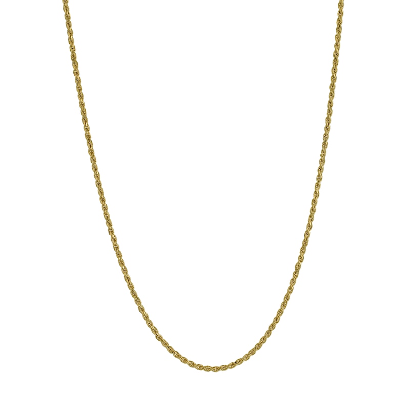 9ct Yellow Gold 20 Inch Adjustable Dainty Rope Chain