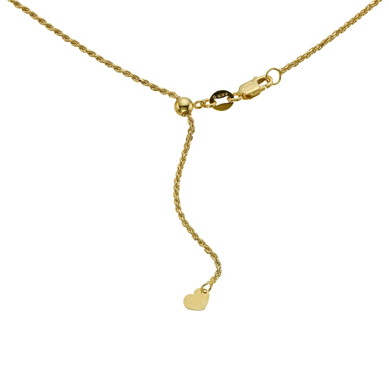 9ct Yellow Gold 20 Inch Adjustable Dainty Rope Chain
