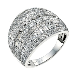 18ct White Gold 1.5ct Total Diamond Cocktail Ring