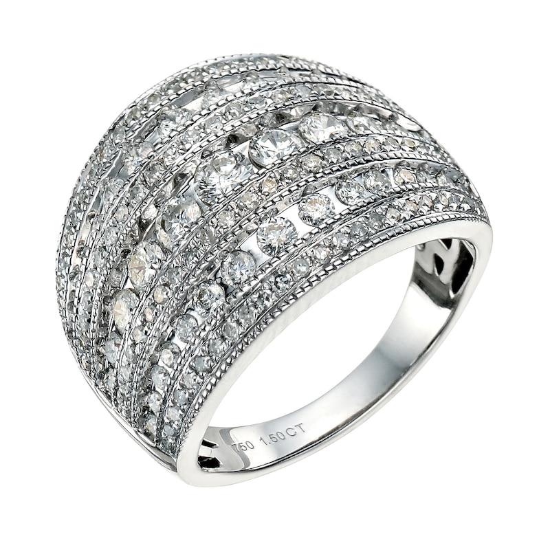 Main Image 1 of 18ct White Gold 1.5ct Total Diamond Cocktail Ring