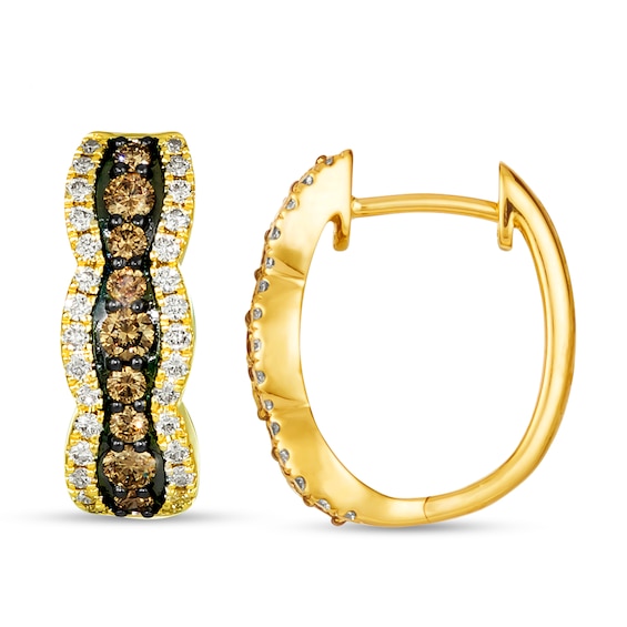 Le Vian 14ct Yellow Gold Chocolate and Nude 1ct Diamond Wave