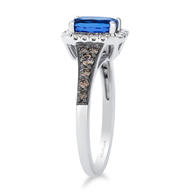 Main Image 2 of Le Vian 14ct White Gold Chocolate & Nude 0.30ct Diamond Blueberry Tanzanite Halo Ring