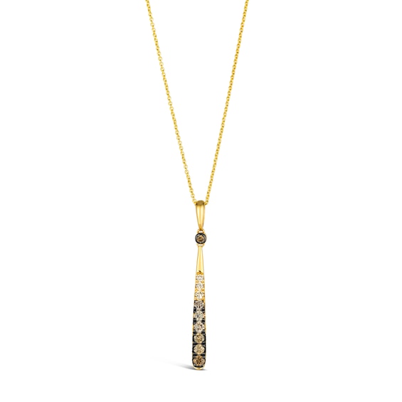 Le Vian 14ct Yellow Gold Chocolate Ombre 0.40ct Diamond Drop Pendant