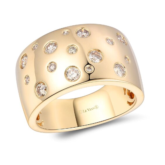 Le Vian Ring 14ct Yellow Gold and Nude 0.40ct Diamond Chunky Ring
