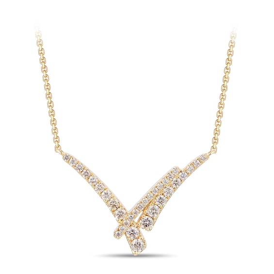 Le Vian 14ct Yellow Gold and 0.50ct Diamond V Shaped Pendant