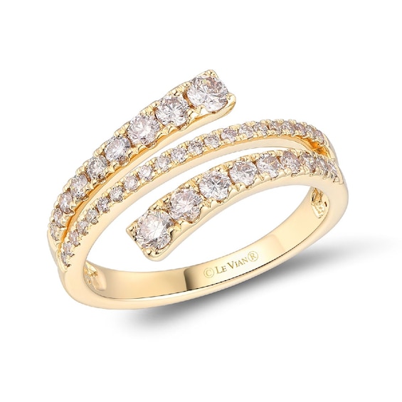 Le Vian 14ct Yellow Gold and 0.69ct Diamond Three Row Wrap Ring
