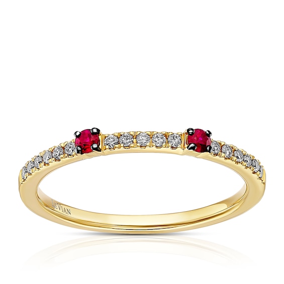 Le Vian 14ct Yellow Gold 0.10ct Diamond Passion Ruby Eternit
