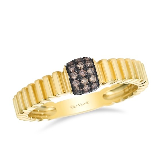 Le Vian Ring 14ct Yellow Gold and Chocolate 0.15ct Diamond R
