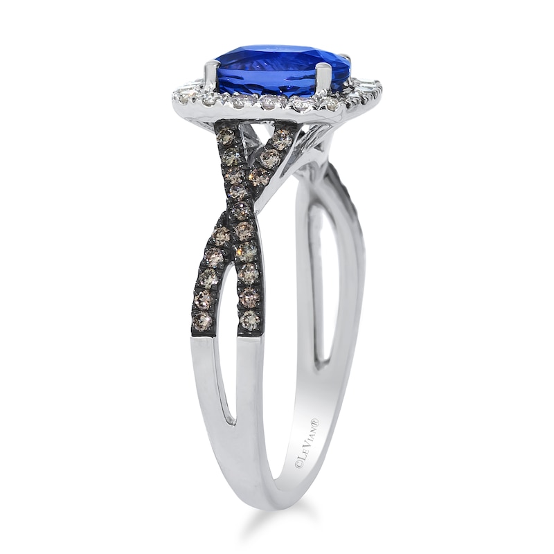 Main Image 2 of Le Vian  14ct White Gold Nude Chocolate 0.40ct Diamond & Blueberry Tanzanite Halo Ring