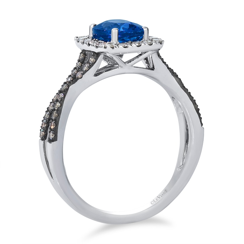 Main Image 3 of Le Vian  14ct White Gold Nude Chocolate 0.40ct Diamond & Blueberry Tanzanite Halo Ring