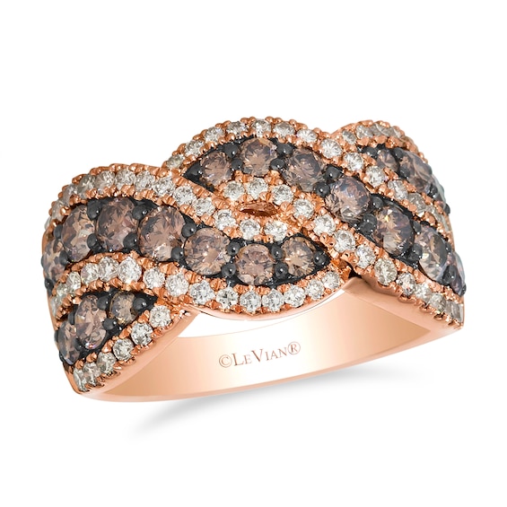 Le Vian 14ct Rose Gold Chocolate and Nude 2ct Diamond Twiste