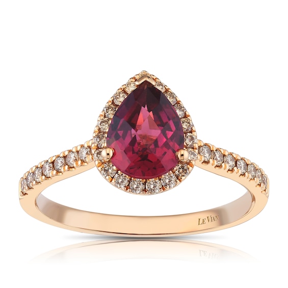 Le Vian 14ct Rose Gold 0.30ct Diamond and Raspberry Rhodolit