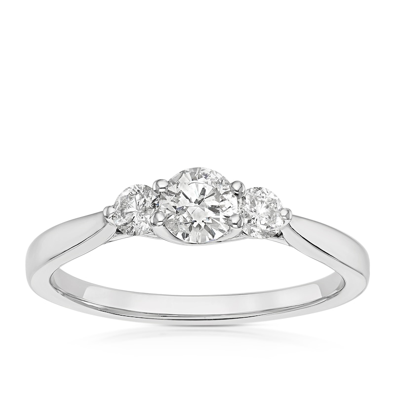 Main Image 1 of Platinum 0.50ct Diamond Trilogy Ring
