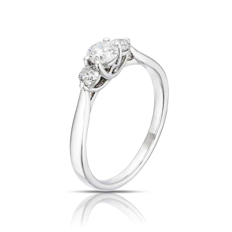 Main Image 2 of Platinum 0.50ct Diamond Trilogy Ring