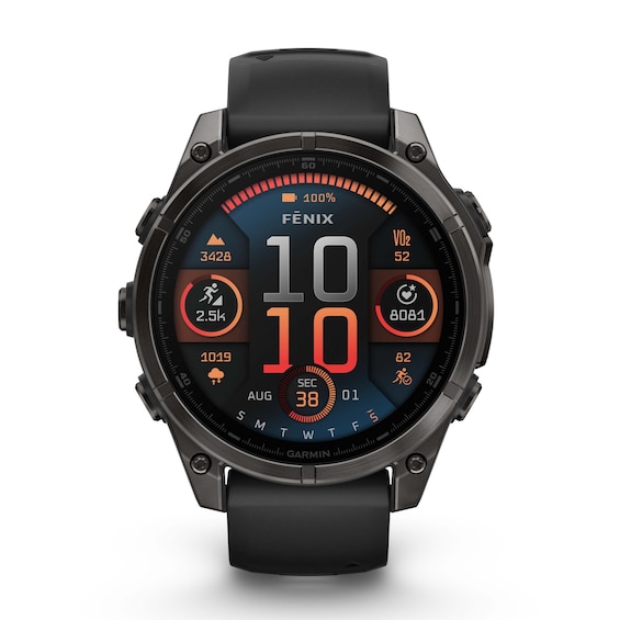 Garmin Fenix 8 47 mm Carbon Grey Titanium and Black Silicone