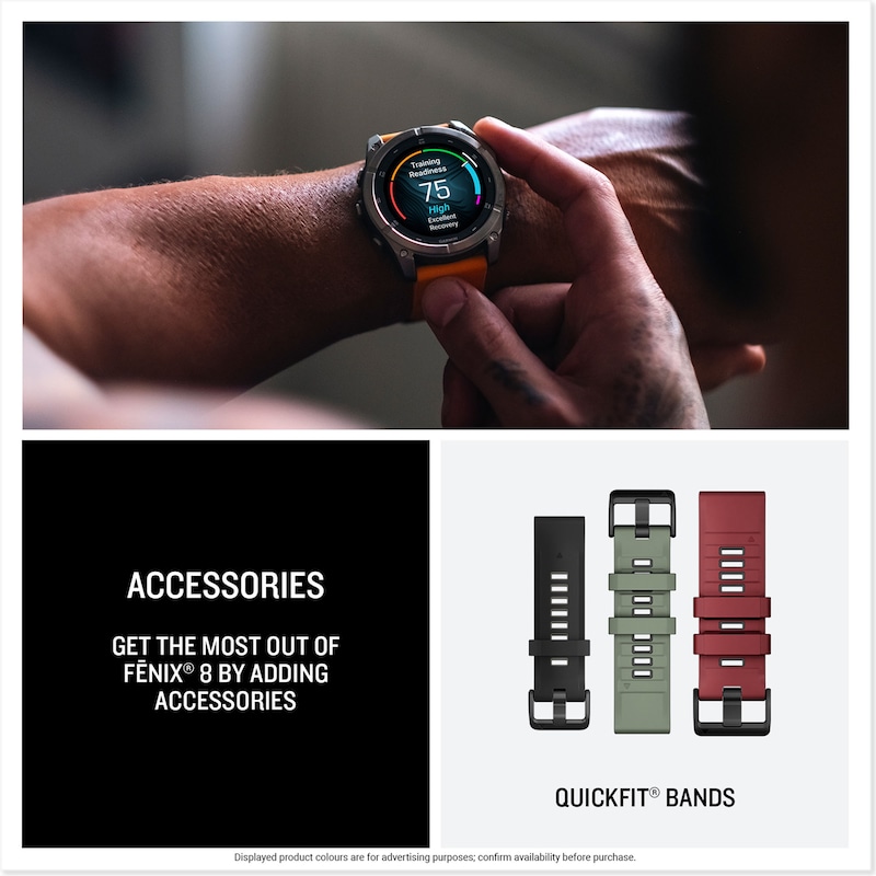 Main Image 6 of Garmin Fenix 8  51mm Titanium & Orange Silicone Strap Smartwatch