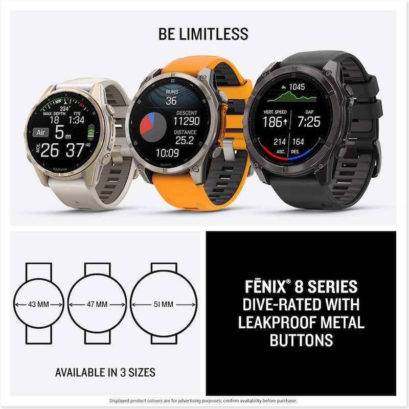 Main Image 7 of Garmin Fenix 8  51mm Titanium & Orange Silicone Strap Smartwatch