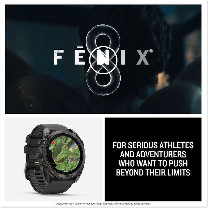 Main Image 8 of Garmin Fenix 8  51mm Titanium & Orange Silicone Strap Smartwatch