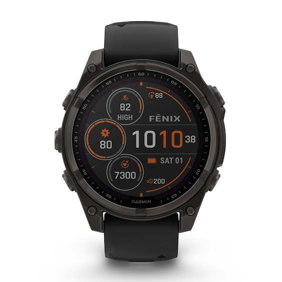 Garmin Fenix 8 47mm Carbon Grey Titanium and Black Silicone 
