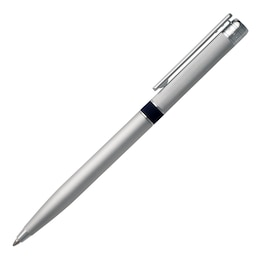 Hugo Boss Chrome & Navy Sash Ballpoint Pen