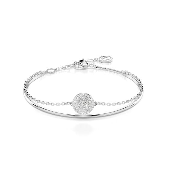 Swarovski Sublima Silver Tone 6.7 Crystal Cluster Bangle