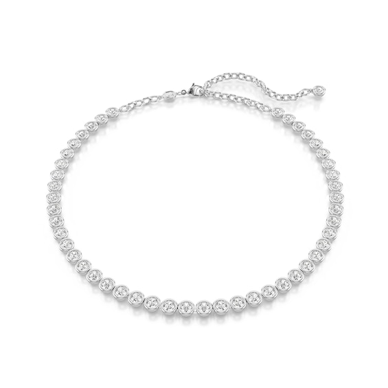 Swarovski Imber Silver Tone 15+3 Crystal Bezel Set Tennis Ne