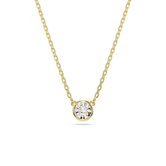 Swarovski Imber Gold Tone 15+3 Bezel Set Pendant Necklace