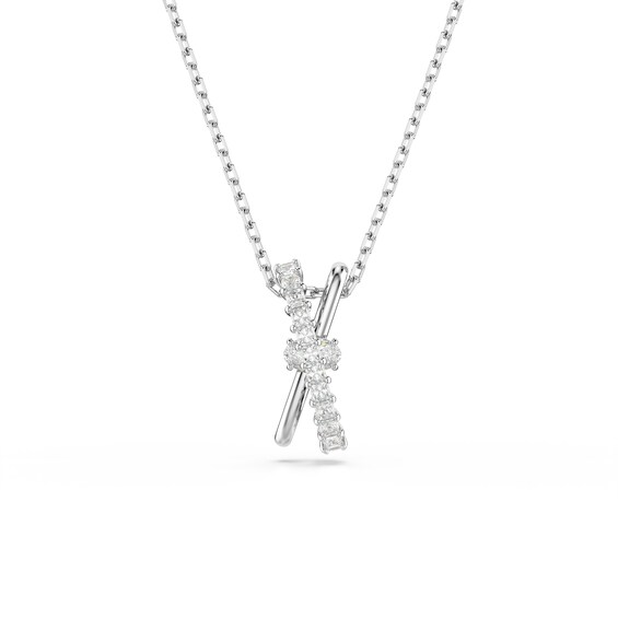 Swarovski Hyperbola Silver Tone Kiss Pendant Necklace