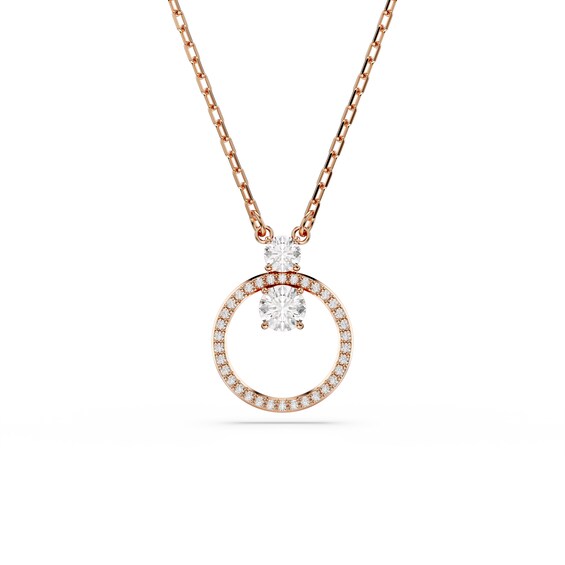 Swarovski Constella Rose Gold Tone 15+3 Zirconia Open Circle
