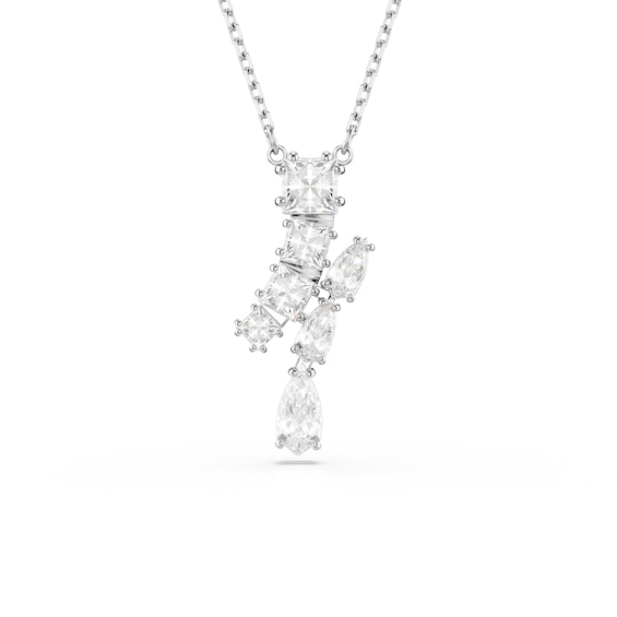 Swarovski Matrix Silver Tone 15+3 Mixed Cut Zirconia Pendant