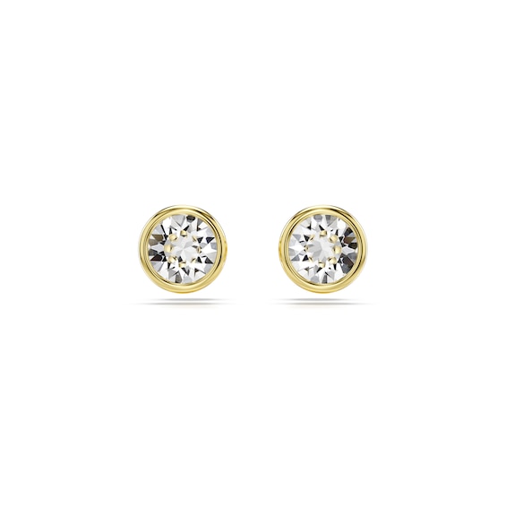 Swarovski Imber Round Cut White Crystal Gold-Tone Plated Stud Earrings
